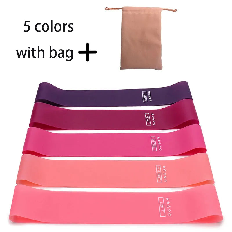 5-Piece Elastic Resistance Bands – Ideal for Yoga, Pilates & Home Workouts