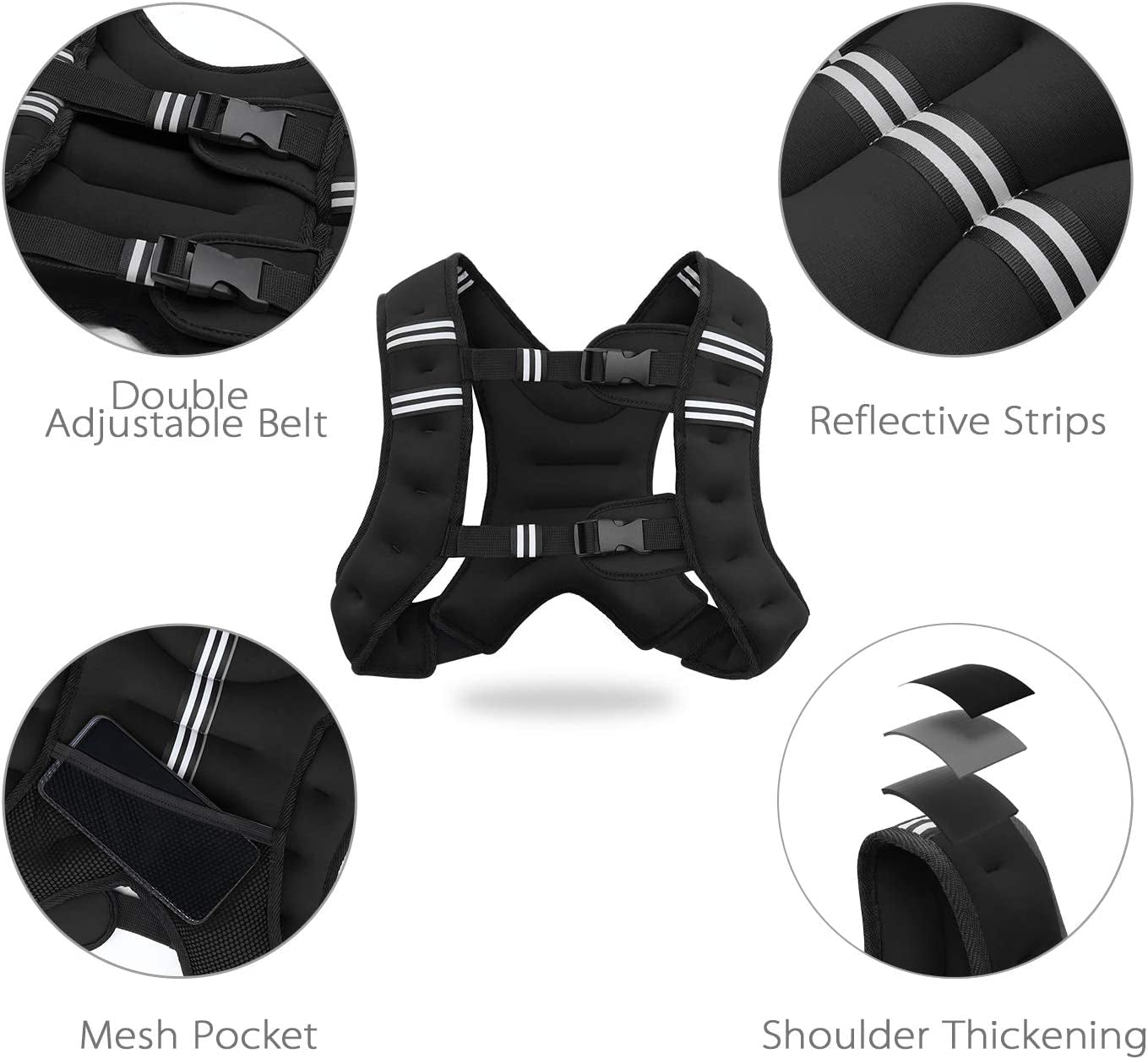 Weighted Vest – 11lb & 18lb | Adjustable, Breathable for Strength Training & Cardio