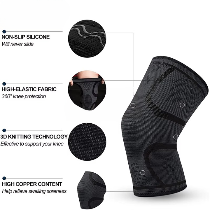 Knee Compression Sleeve – Supports, Protects & Stabilizes for Workouts & Running