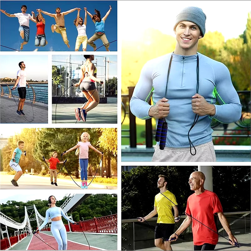 Tangle-Free Speed Jump Rope with Ball Bearings – Adjustable & Foam Handles for Home Fitness & Weight Loss