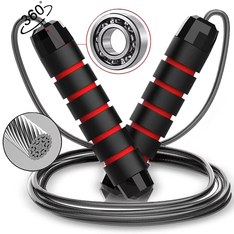 Tangle-Free Speed Jump Rope with Ball Bearings – Adjustable & Foam Handles for Home Fitness & Weight Loss