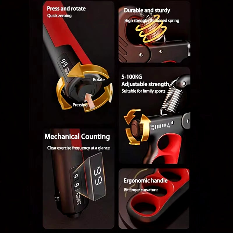 Ultimate Hand Grip Trainer – Strengthen Hands, Wrists & Forearms (11–220 lbs)