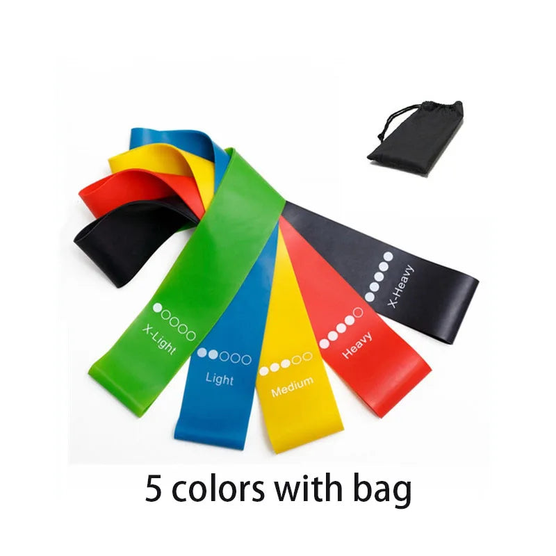 5-Piece Elastic Resistance Bands – Ideal for Yoga, Pilates & Home Workouts