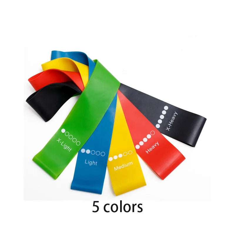 5-Piece Elastic Resistance Bands – Ideal for Yoga, Pilates & Home Workouts