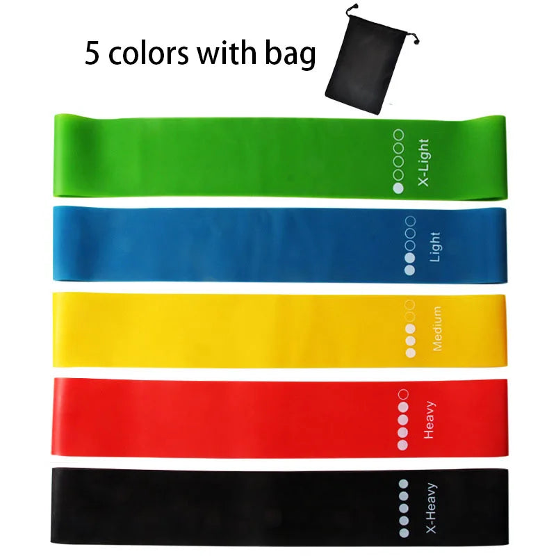 5-Piece Elastic Resistance Bands – Ideal for Yoga, Pilates & Home Workouts