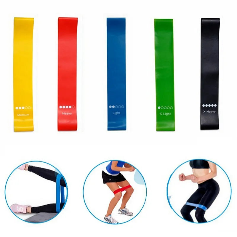 5-Piece Elastic Resistance Bands – Ideal for Yoga, Pilates & Home Workouts