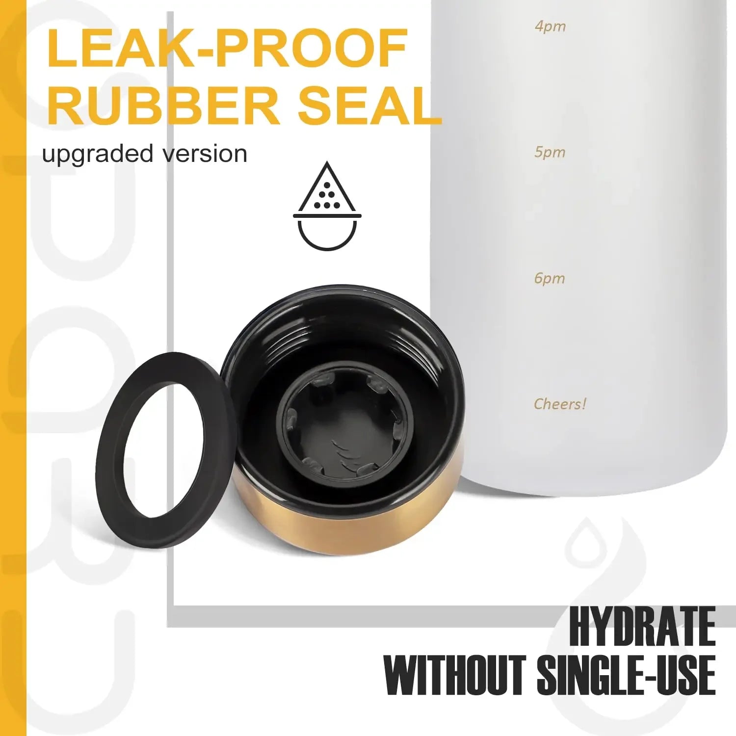 1L BPA-Free Water Bottle with Time Markings – Leakproof & Reusable Fitness and Sports