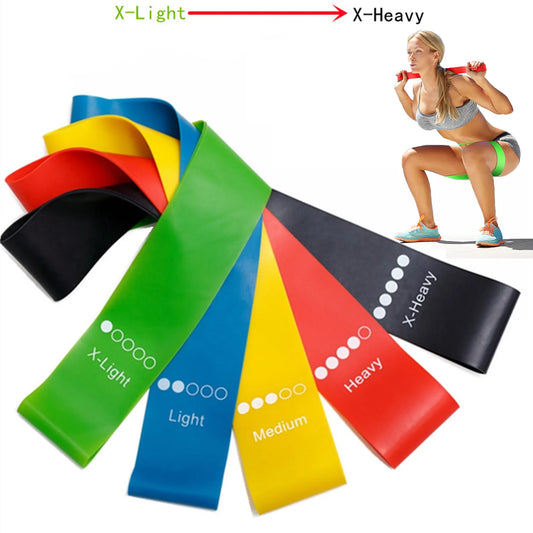 5-Piece Elastic Resistance Bands – Ideal for Yoga, Pilates & Home Workouts
