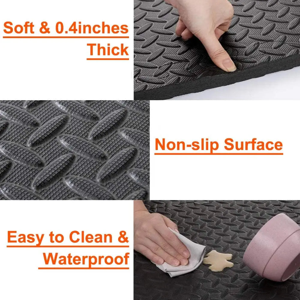 Puzzle Fitness Mat – Non-Slip Interlocking Foam Tiles for Yoga, Gym, & Sports Protection