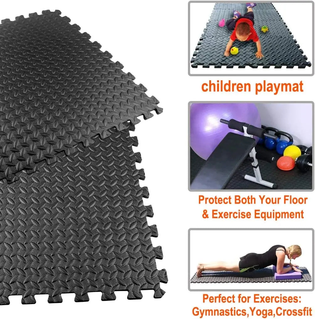 Puzzle Fitness Mat – Non-Slip Interlocking Foam Tiles for Yoga, Gym, & Sports Protection